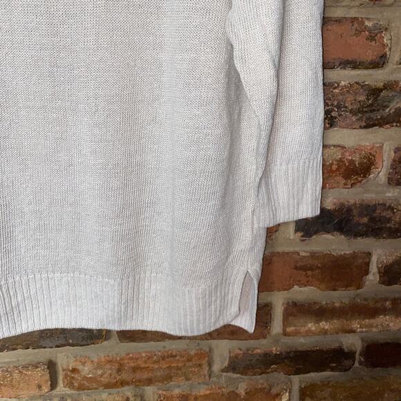 Tahari 100% Linen Beige Button Shoulder Pullover Knit Sweater Women's Size Large - Picture 3 of 6